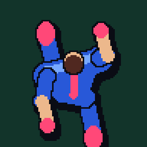 The Trace Runner character running, an animated pixel-art loop from the game